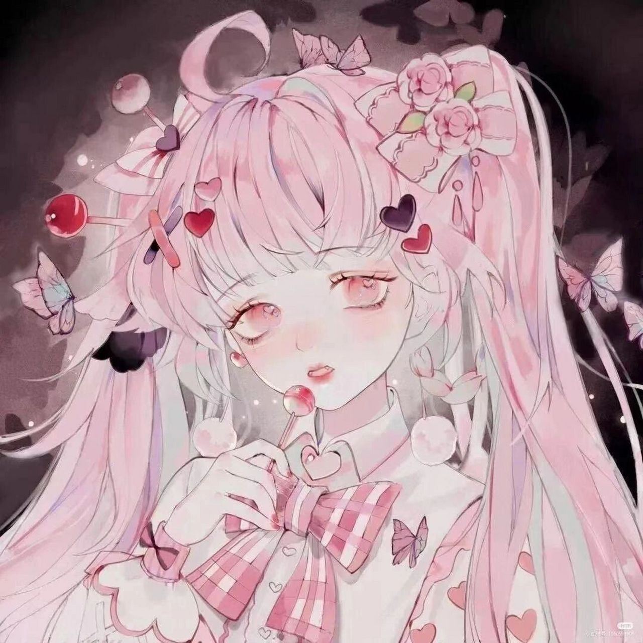 粉色系动漫女头 | 满屏少女心粉色系头像 ～哈喽,大家好鸭 08