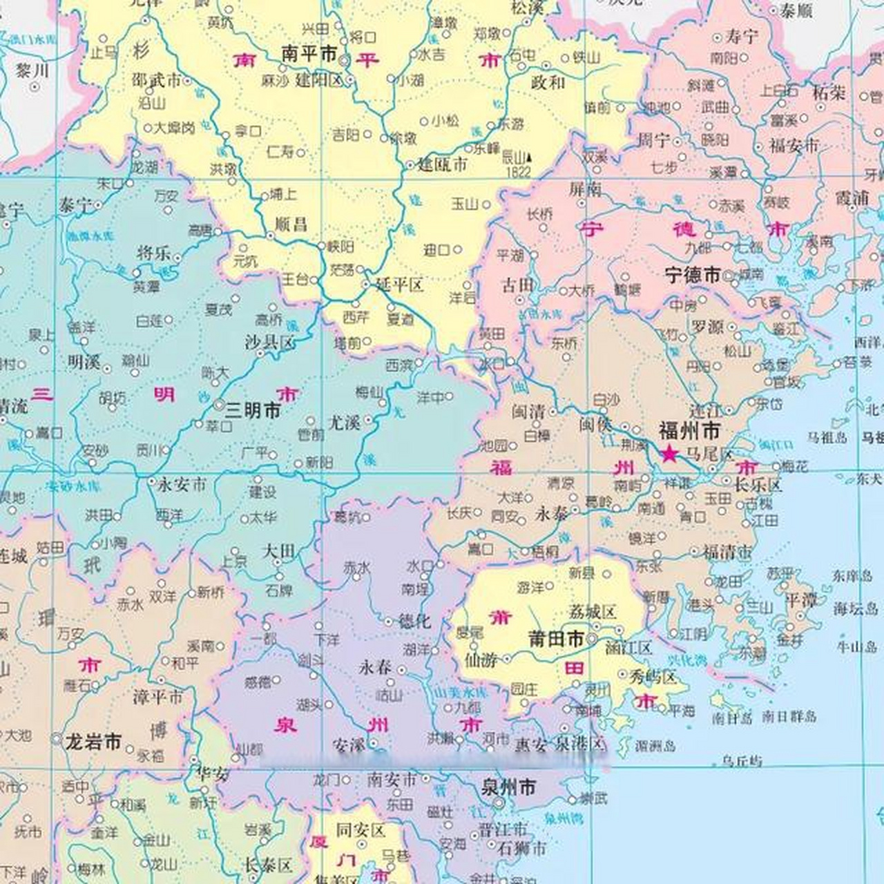 福建省莆田市夹在福州和泉州中间,一对比明显太小了,而且莆田与泉州