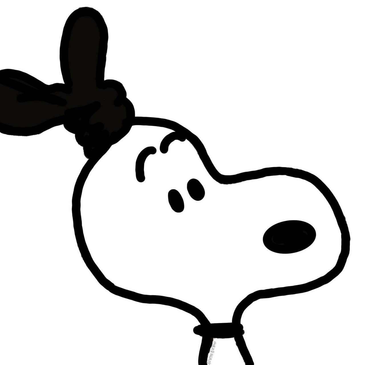 手绘头像| 黑白的简笔画史努比也很可爱哦 60156015转载请