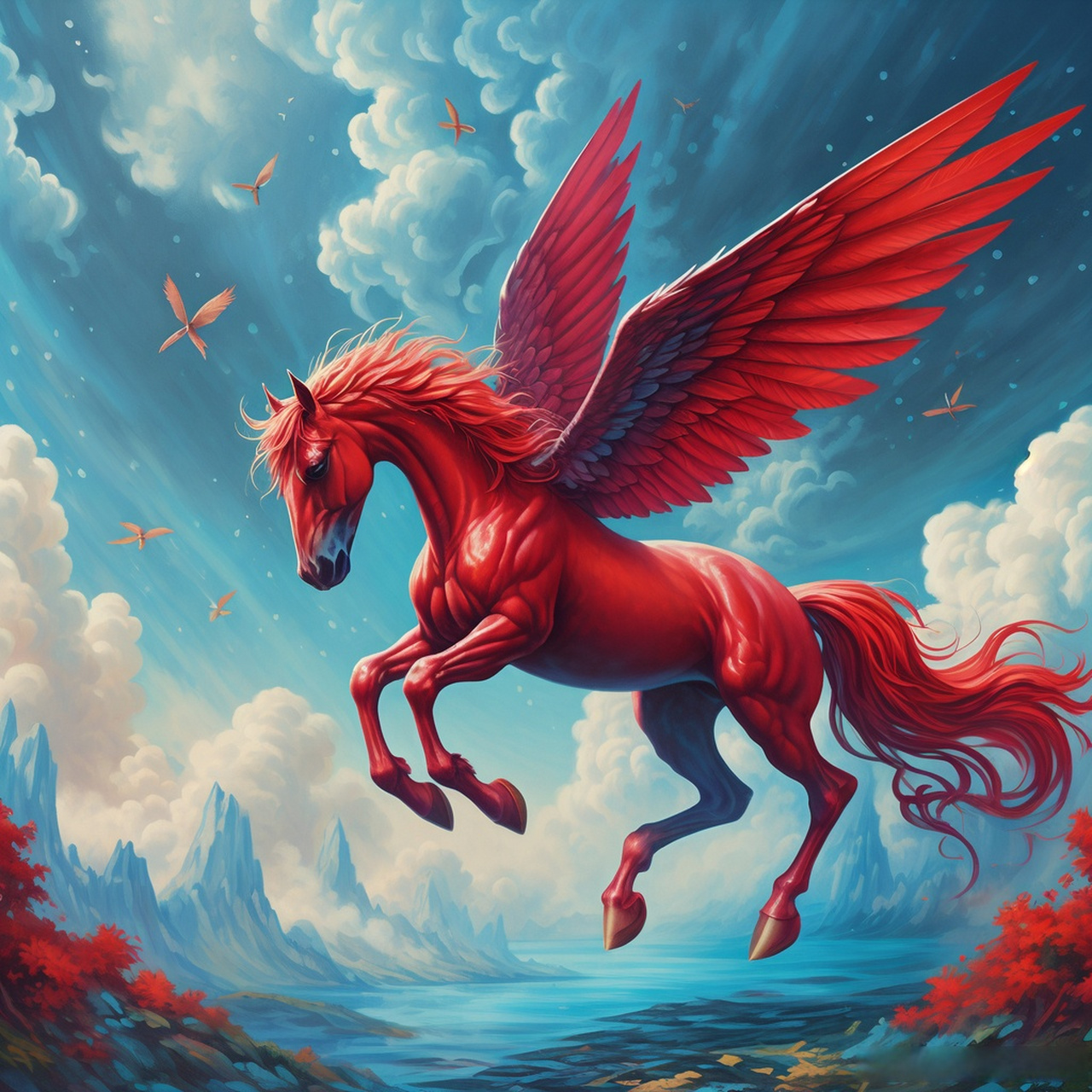 9896邂逅梦幻红马,翱翔天际!