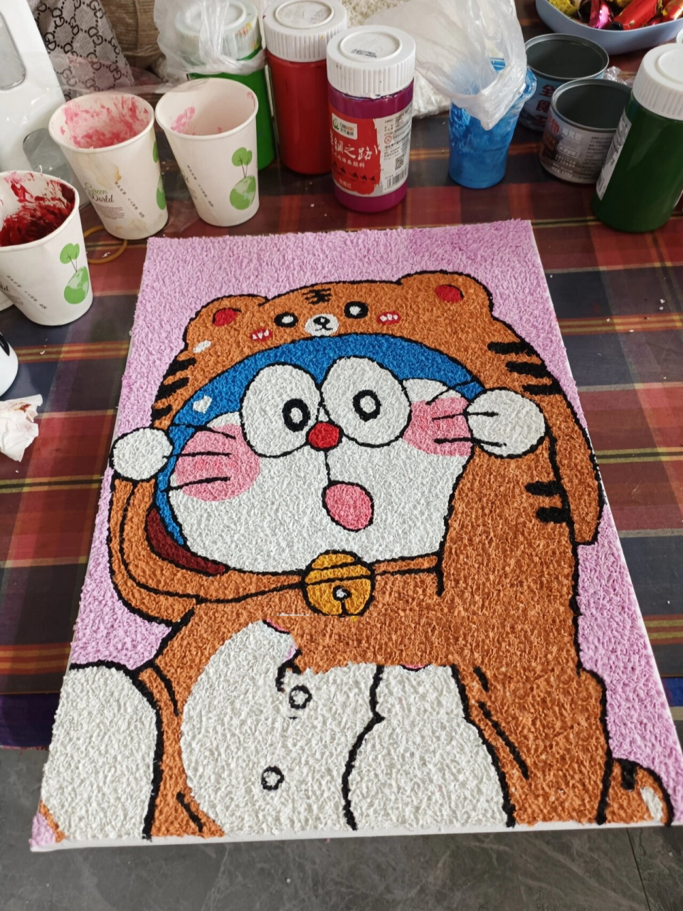 纸浆画《哆啦a梦》