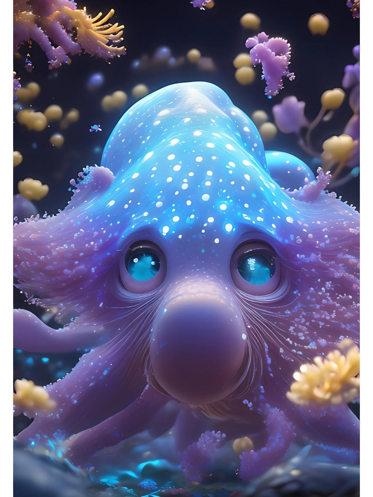 可爱的章鱼壁纸