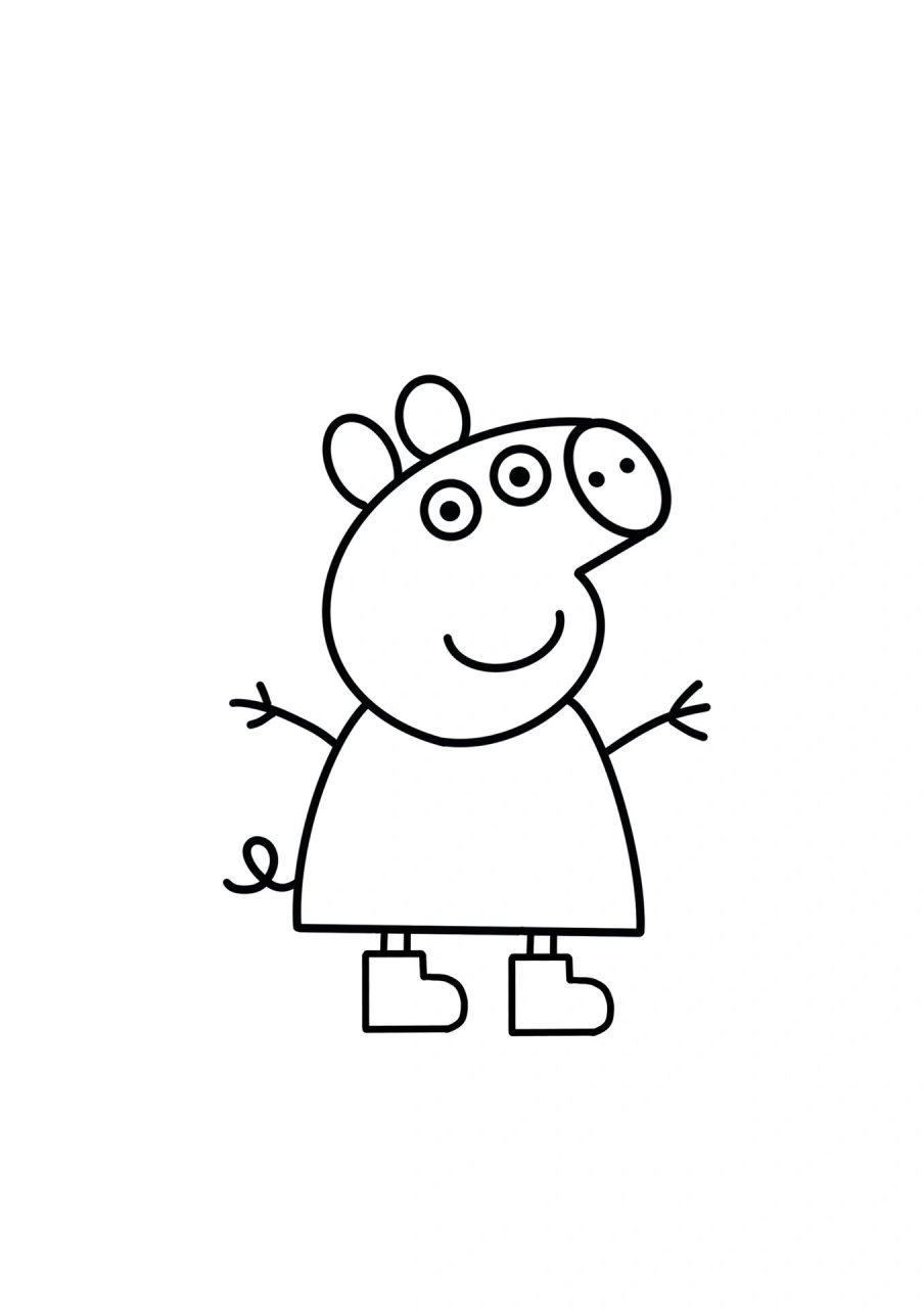 小猪佩奇简笔画教程 小猪佩奇跳泥坑创意画,超简单的小猪佩奇简笔画