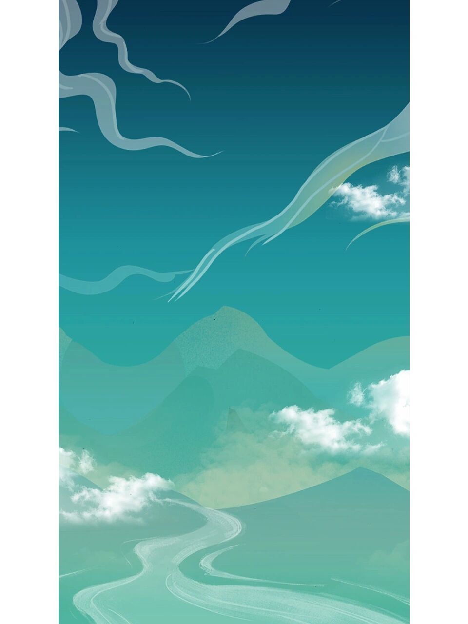 绿色国潮海报背景素材碧绿古风天青色背景 🉑️ hello,这次给大家