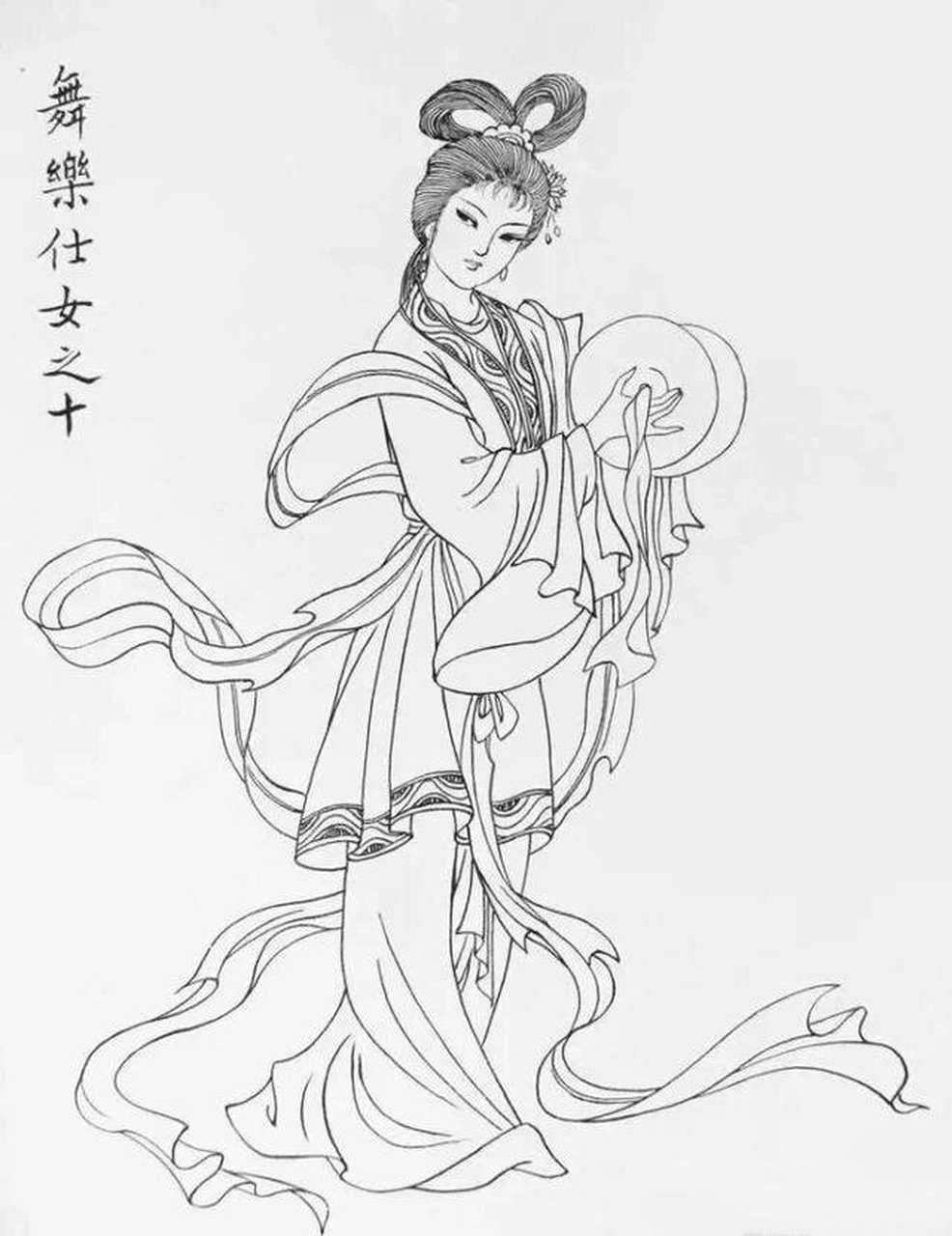 白描人物线稿图|古代仕女图合集