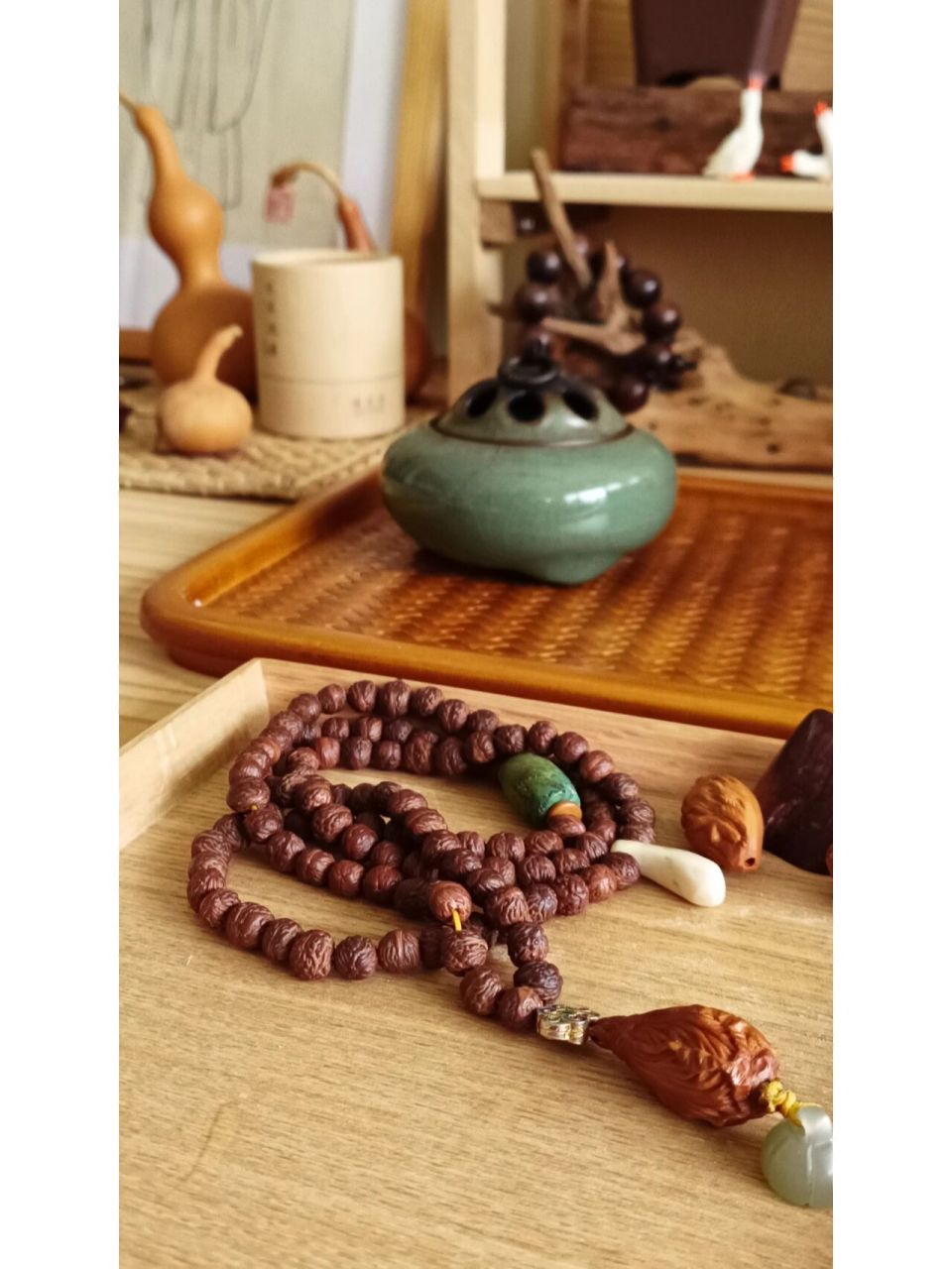 自己做的酸枣核手串快7年了 山里采的酸枣核,挑了一条比较圆的,真的不