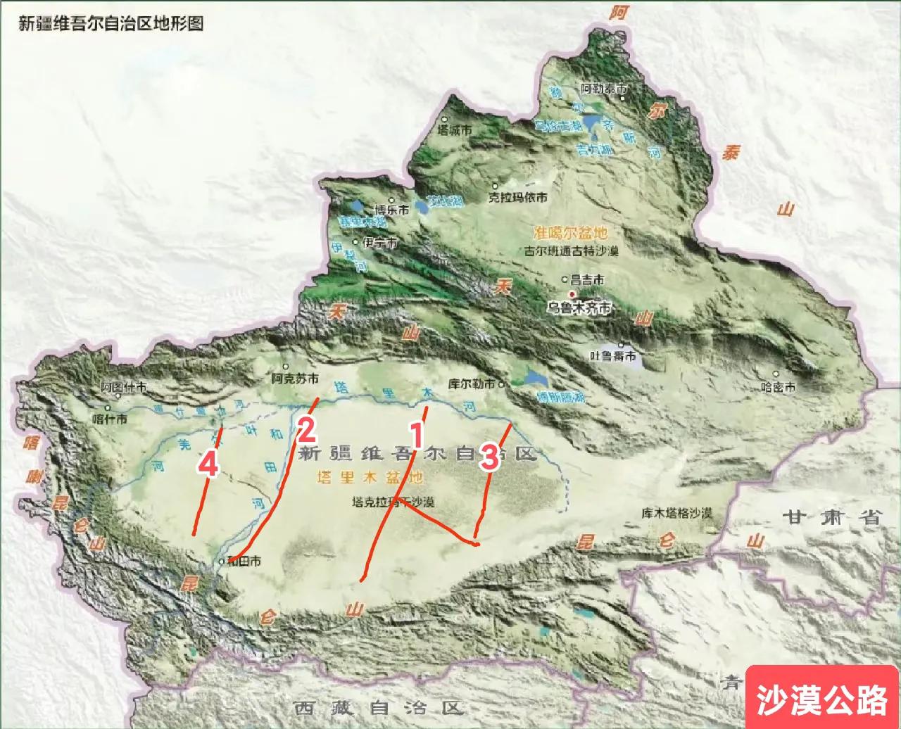 新疆塔克拉玛干沙漠第4条沙漠公路通车,从图木舒克市往南穿越沙漠