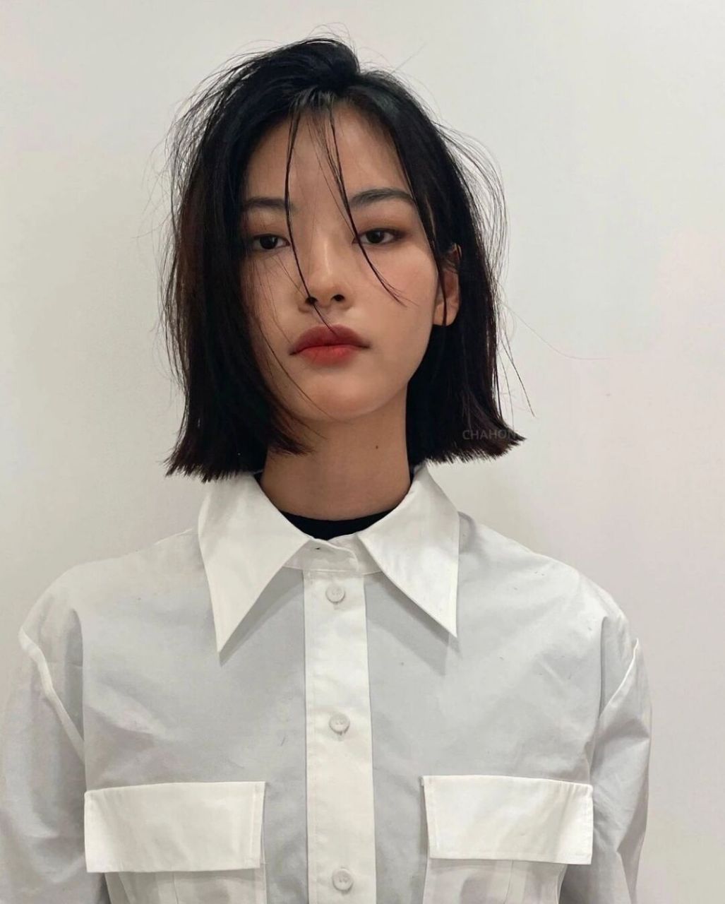 一刀切 齐肩发 简单 ,高级 ,直接 ,气质 一刀切短发看似简单 但是把美