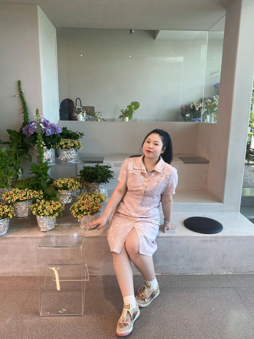 180斤|穿得开心 胖的快乐 身高163体重180 粉色裙子简直是我的快乐