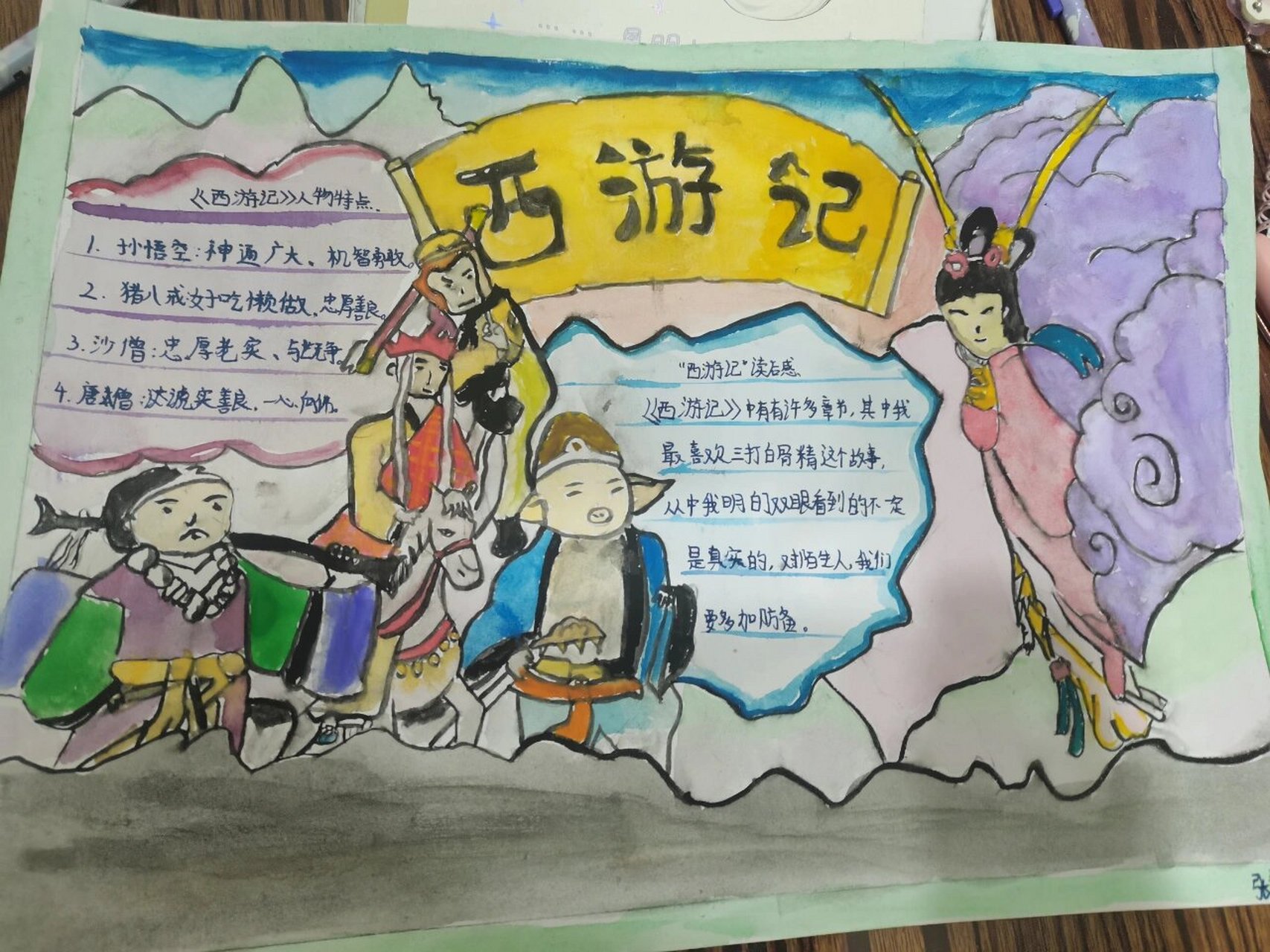 8k水粉纸《西游记》手抄报