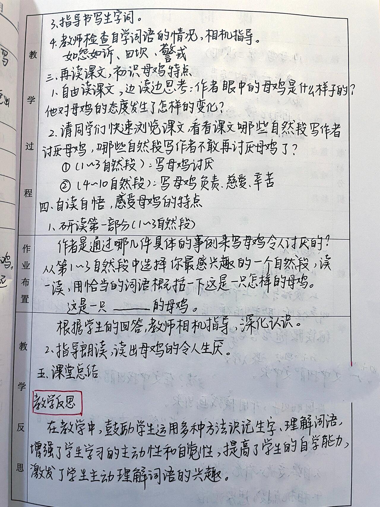 手写教案模板图片