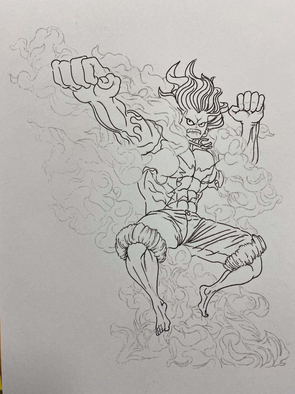 海贼王手绘——路飞四档"蛇人"形态 你们有看过这张作品的原图吗00