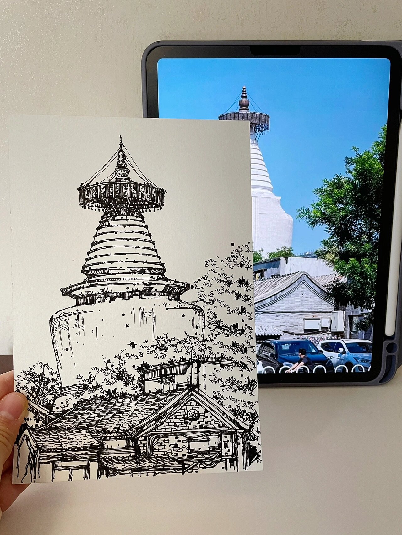 速写|白塔寺|后附高清扫描图➕素材