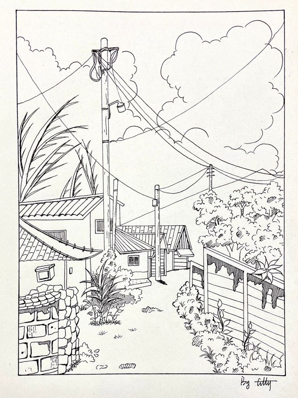 街景钢笔黑白简笔画96(56)|内附详细教程 今日份临摹!