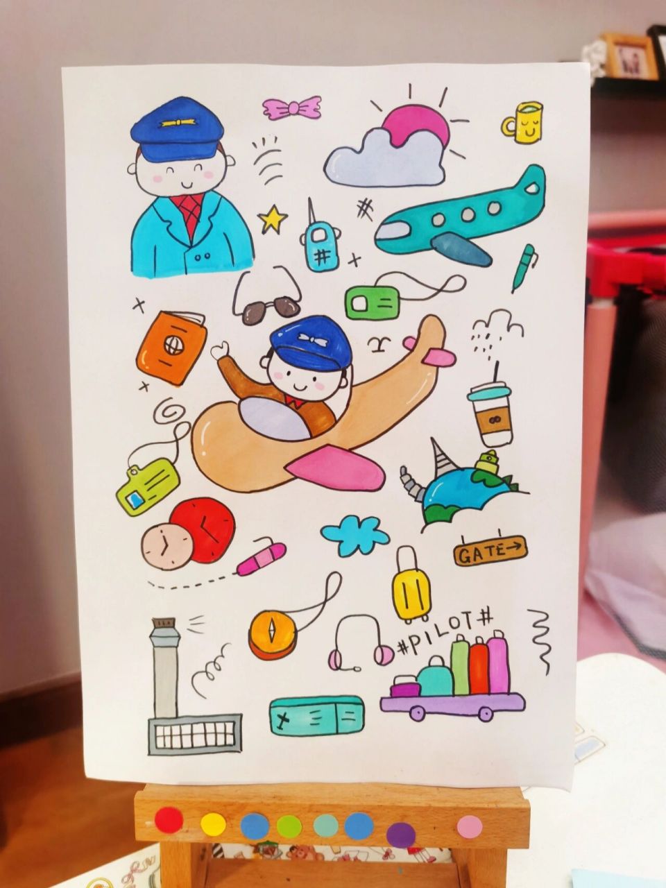 职业:飞行/医院/消防/警察局卡通简笔画 飞行主题|医院主题|消防主题