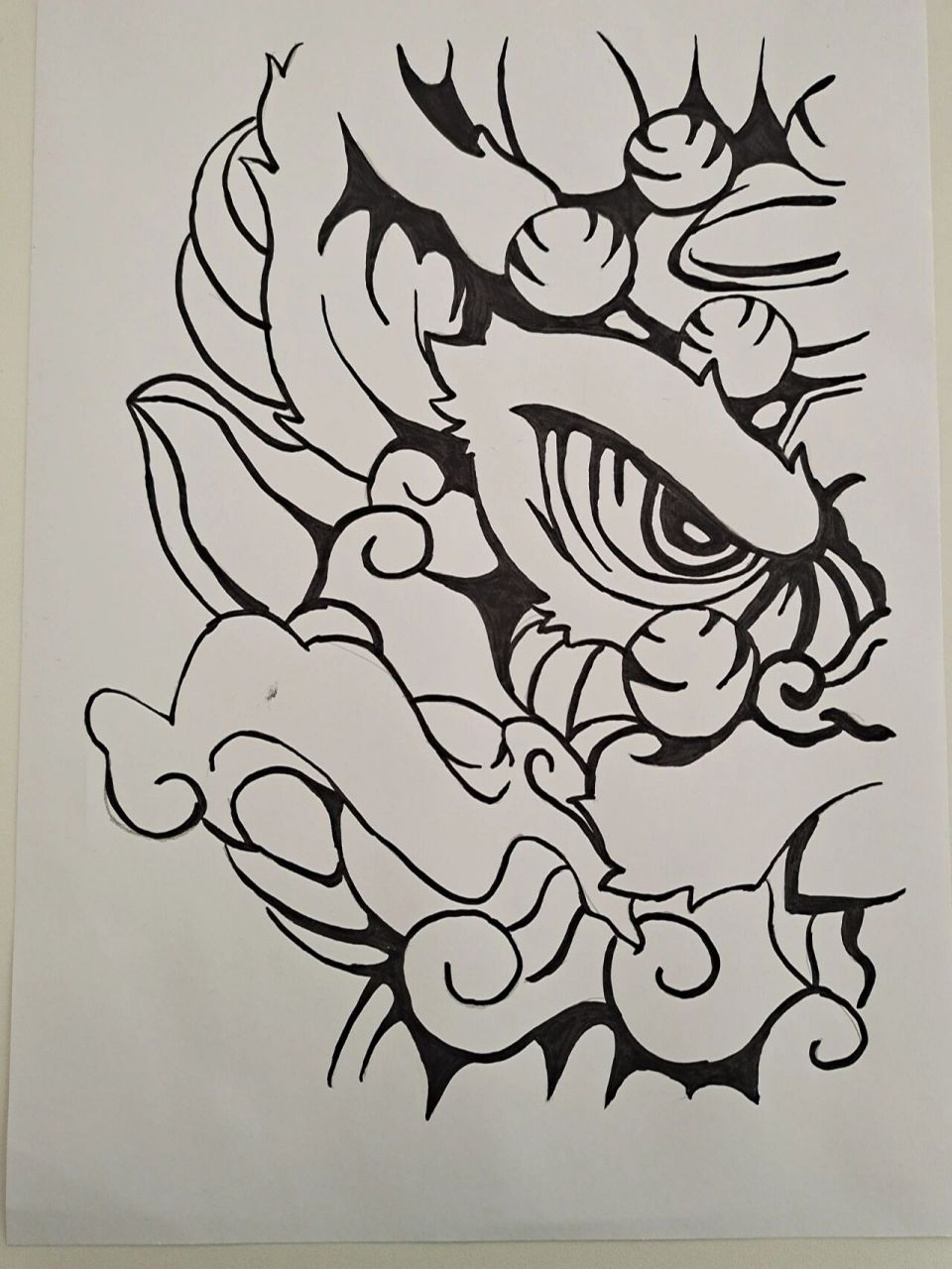 临摹绘画舞狮·day3  果然还是拖延症犯了,用仅剩的马克笔上了色,凑合