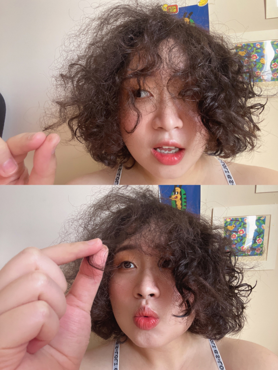 鸡窝护理 满头卷毛,洗完等干的过程最快乐啦嘻嘻嘻04关于这个头发