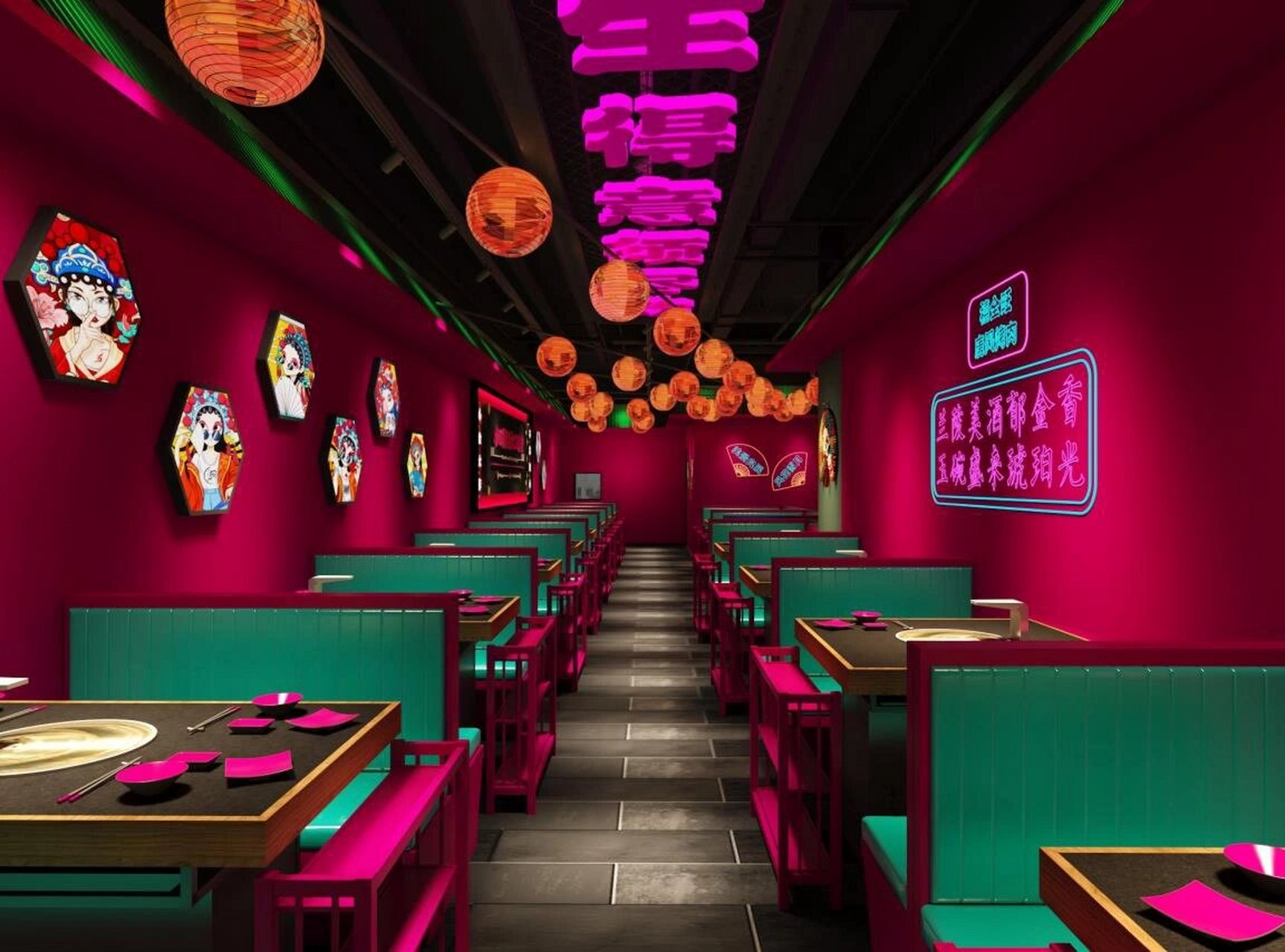 值得各位老板选的烤肉店装修风格国潮风~ 充满特色的国潮风装修设计