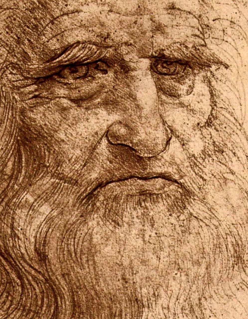 达芬奇自画像原作 懂得都懂,达芬奇自画像素描在网上的图片曝光过度