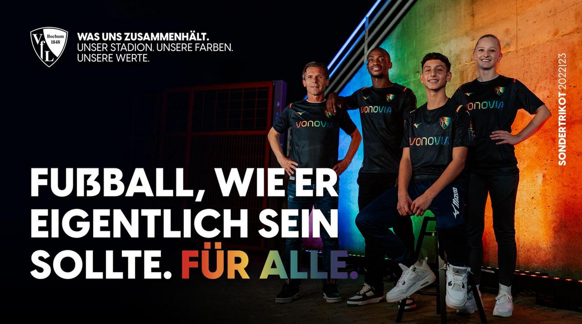 波鸿今天凌晨打门兴时穿的这件彩虹球衣挺炫酷的,德甲臂章也黑化了