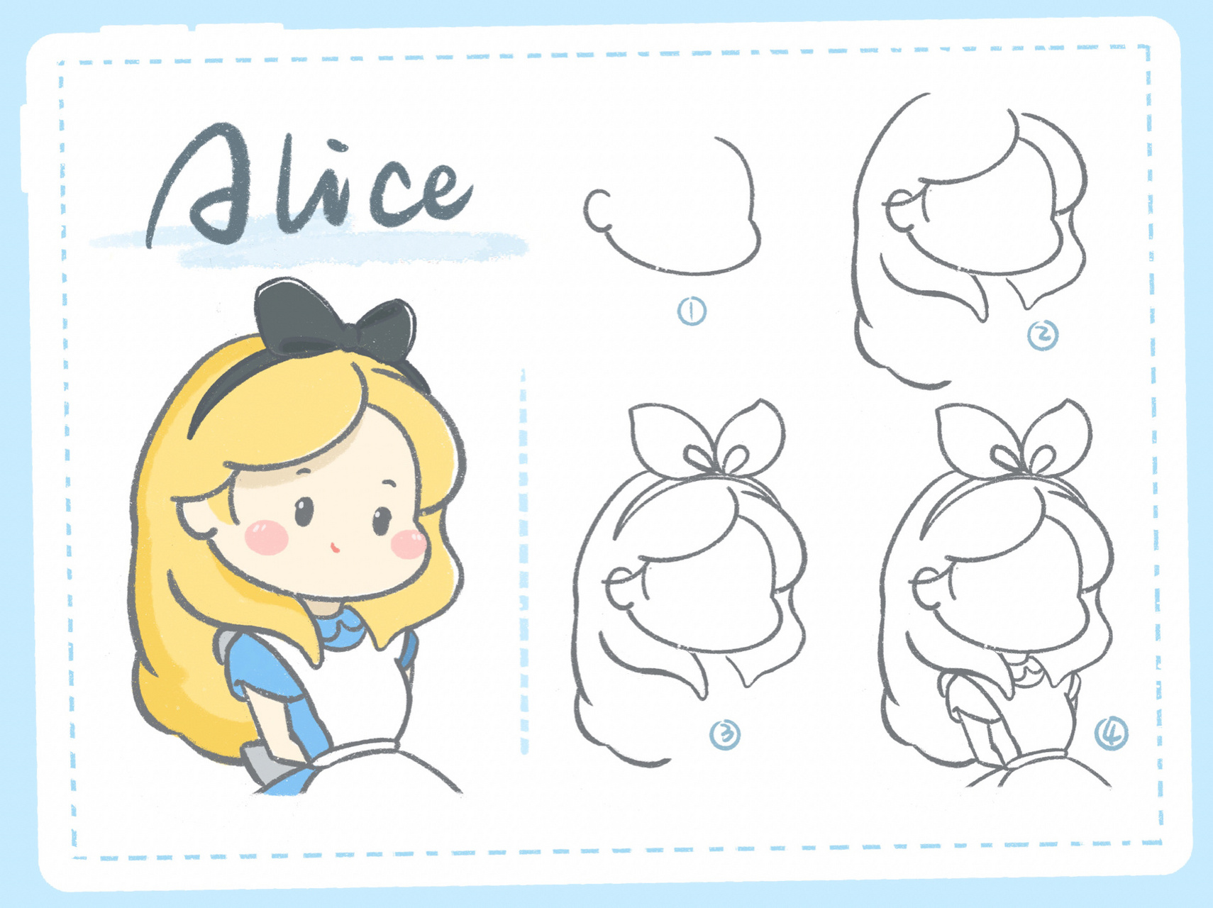 ipad简笔画|procreate|迪士尼爱丽丝公主 爱丽丝来咯,接住!