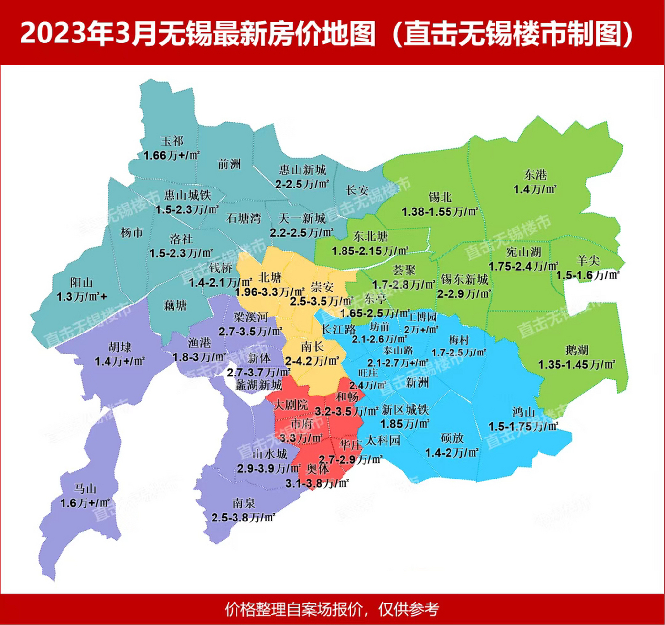 972023年3月无锡房价地图