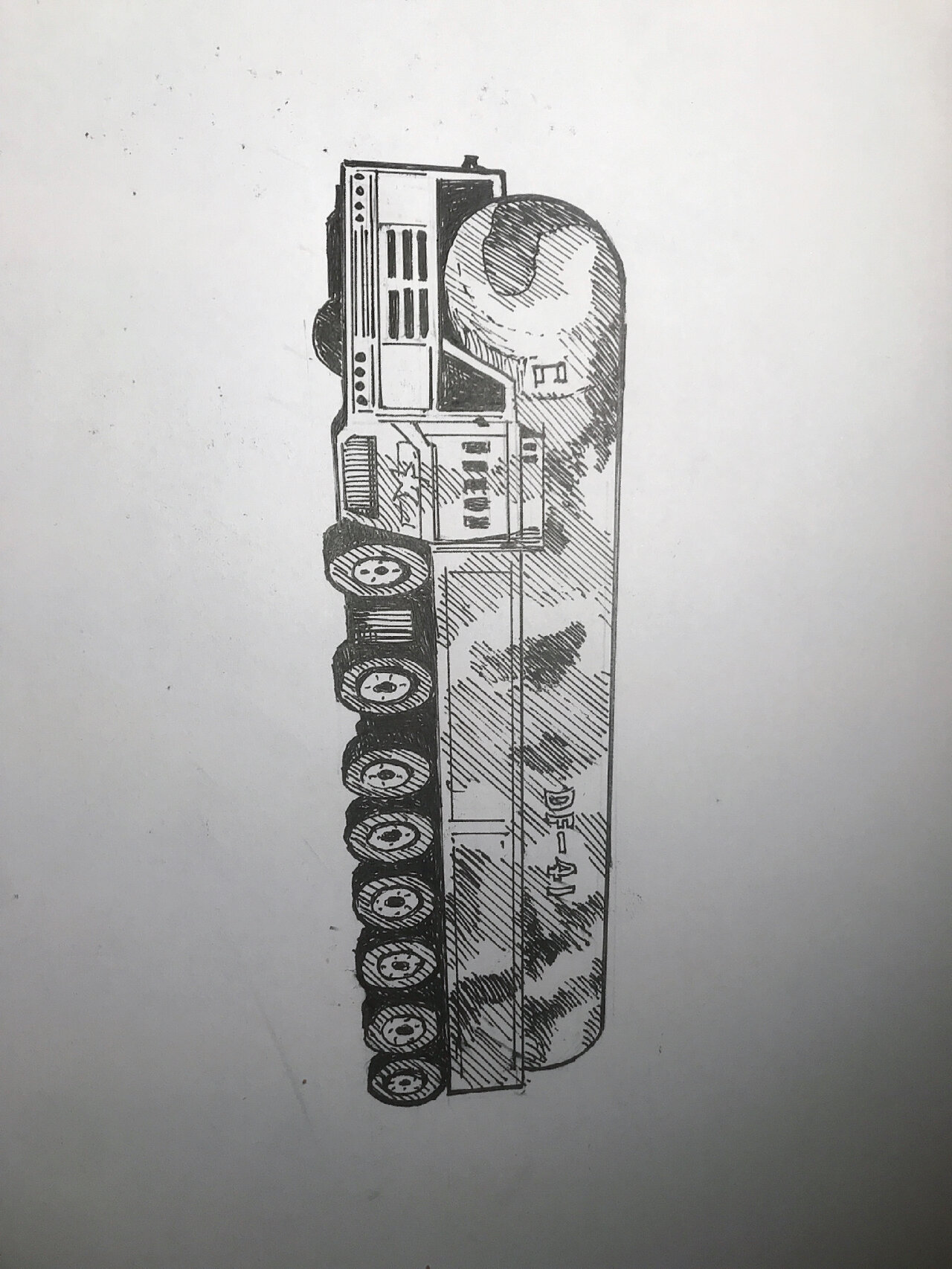 手绘东风-41洲际弹道导弹