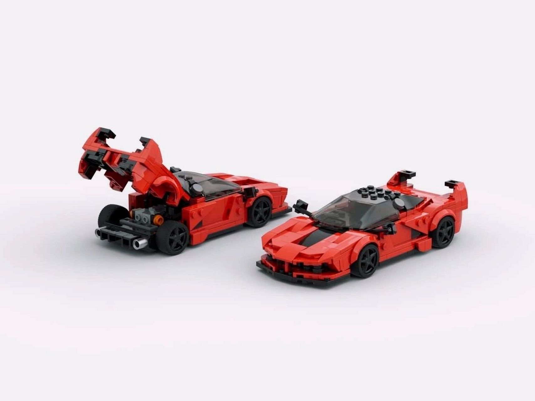 【乐高moc】法拉利fxxk -造型还原方面智者见智 -但可动性绝对是独树