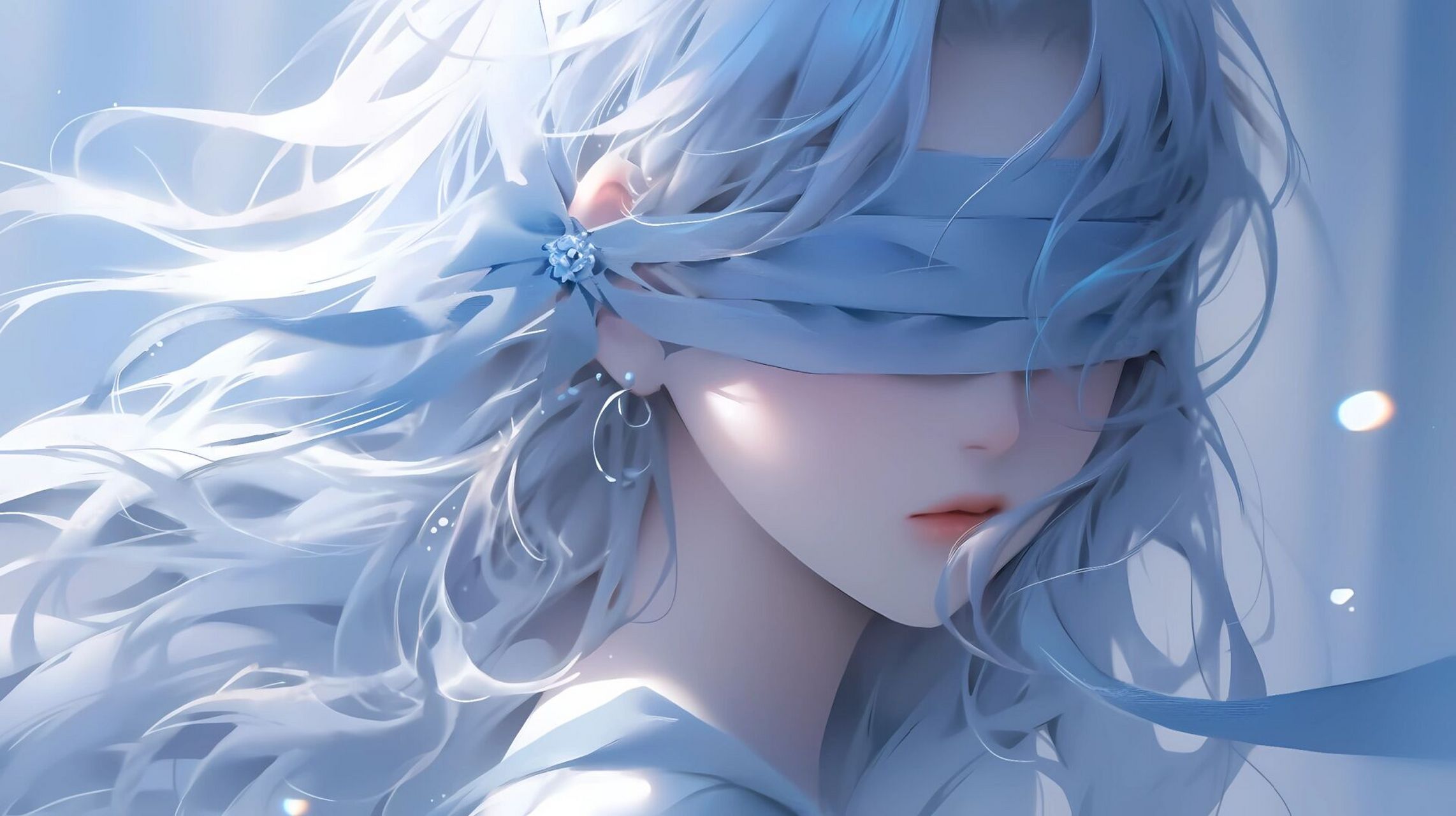 电脑壁纸.蒙眼少女执意,太美了吧