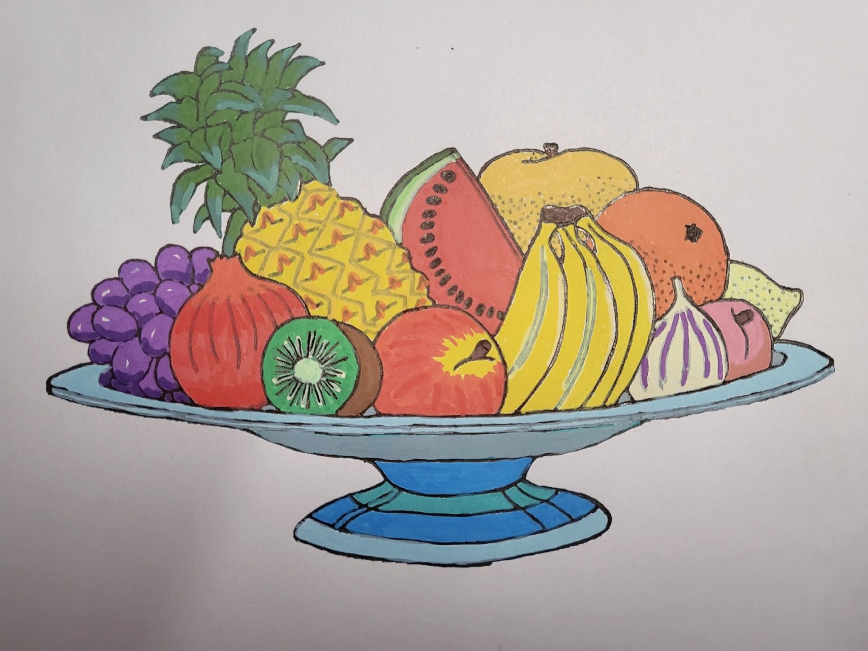 水果拼盘简笔画 随便涂鸦