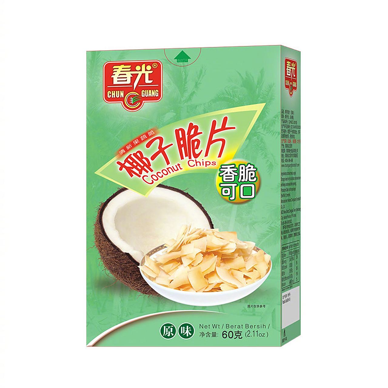 春光食品 海南特产 椰子脆片60g×5烘烤椰子肉片干食品小吃休闲零食