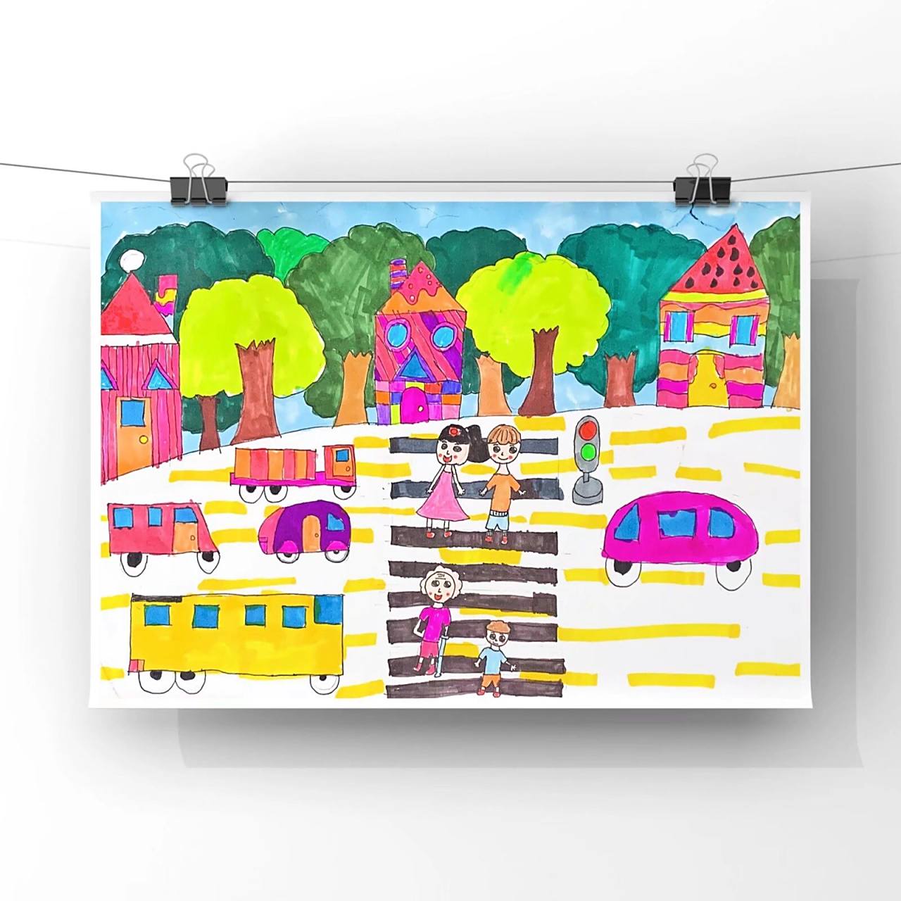 交通安全 | 红灯停绿灯行 | 学生作品