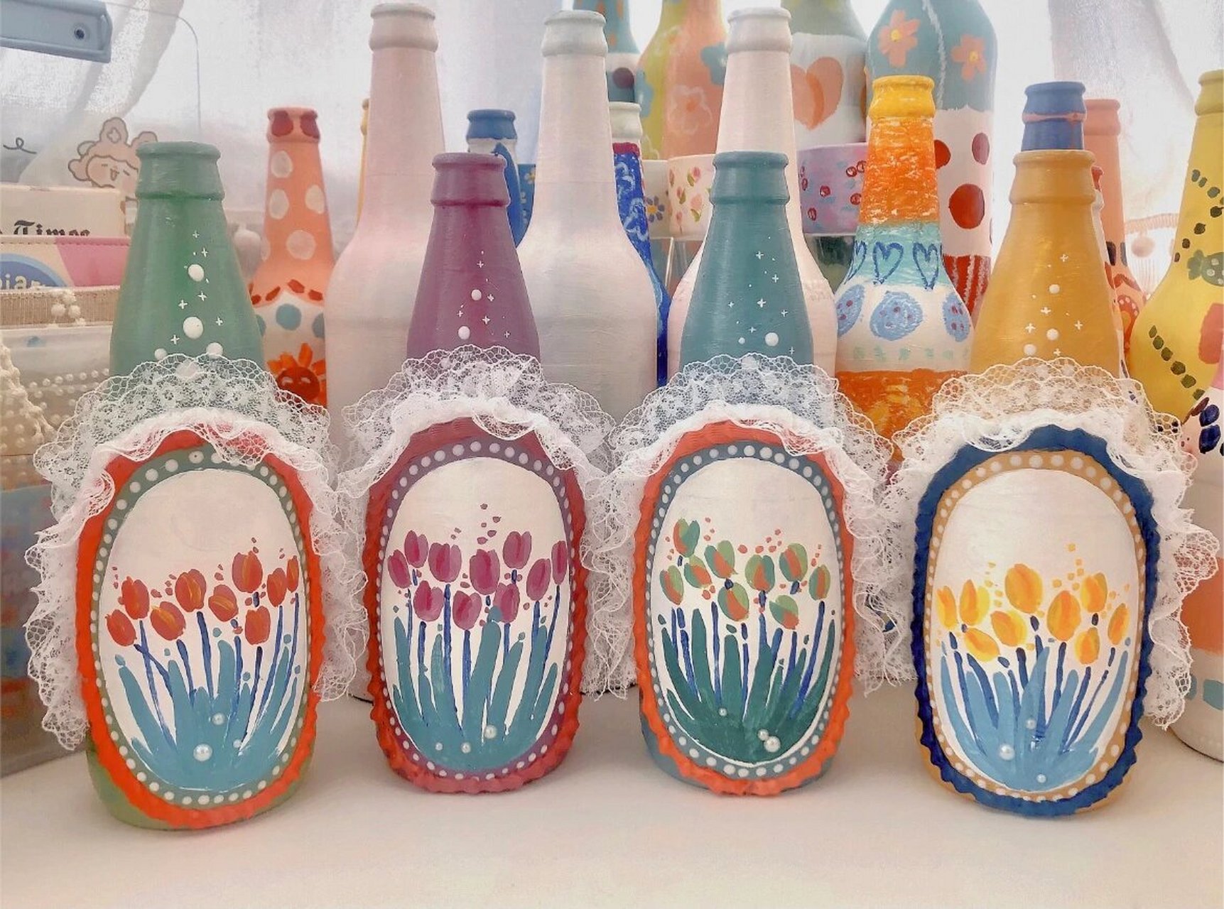 收藏 啤酒瓶 丙烯笔绘画