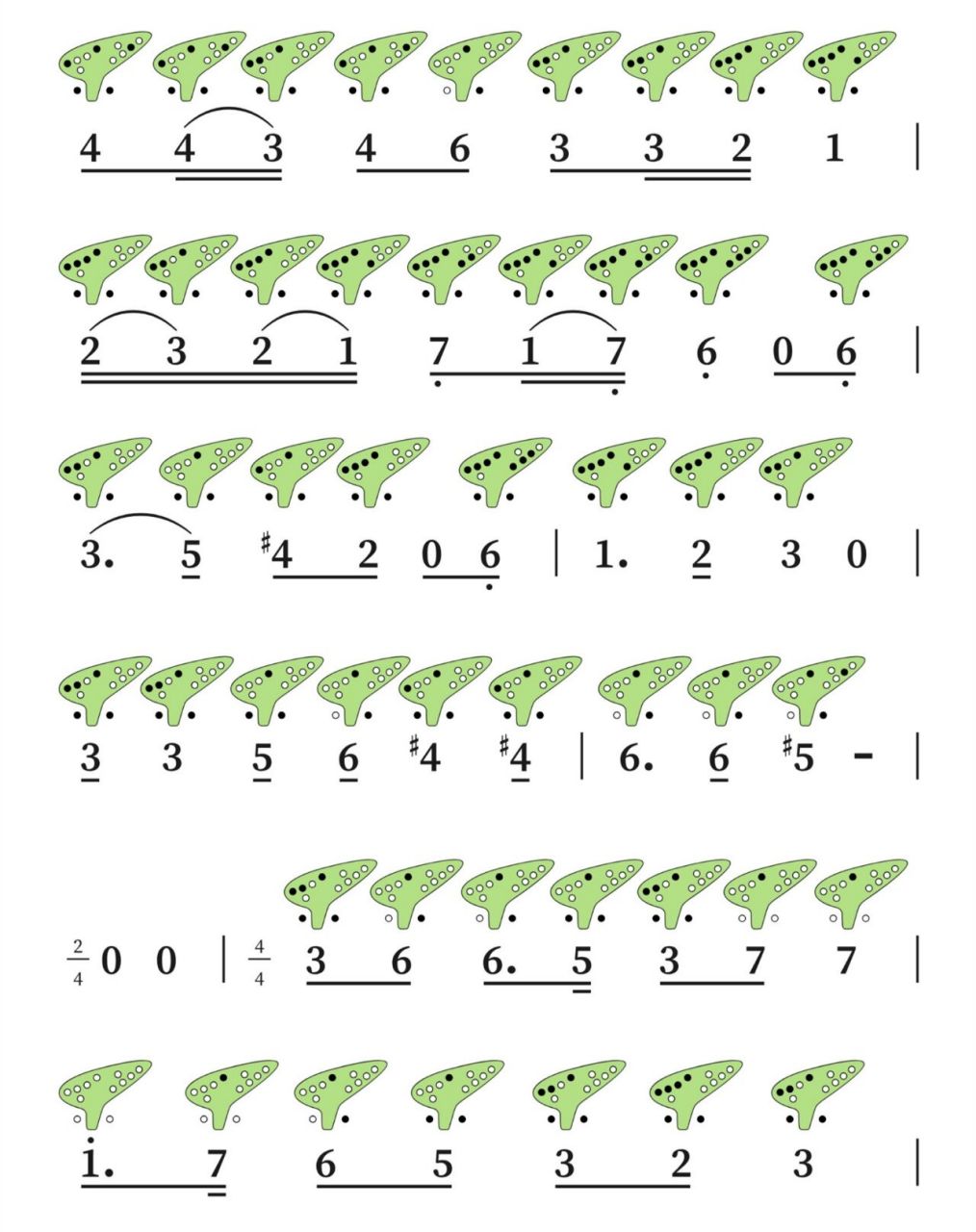 《布谷鸟》12孔陶笛曲谱 欢迎一起交流陶笛心得 需要更多曲谱欢迎留言