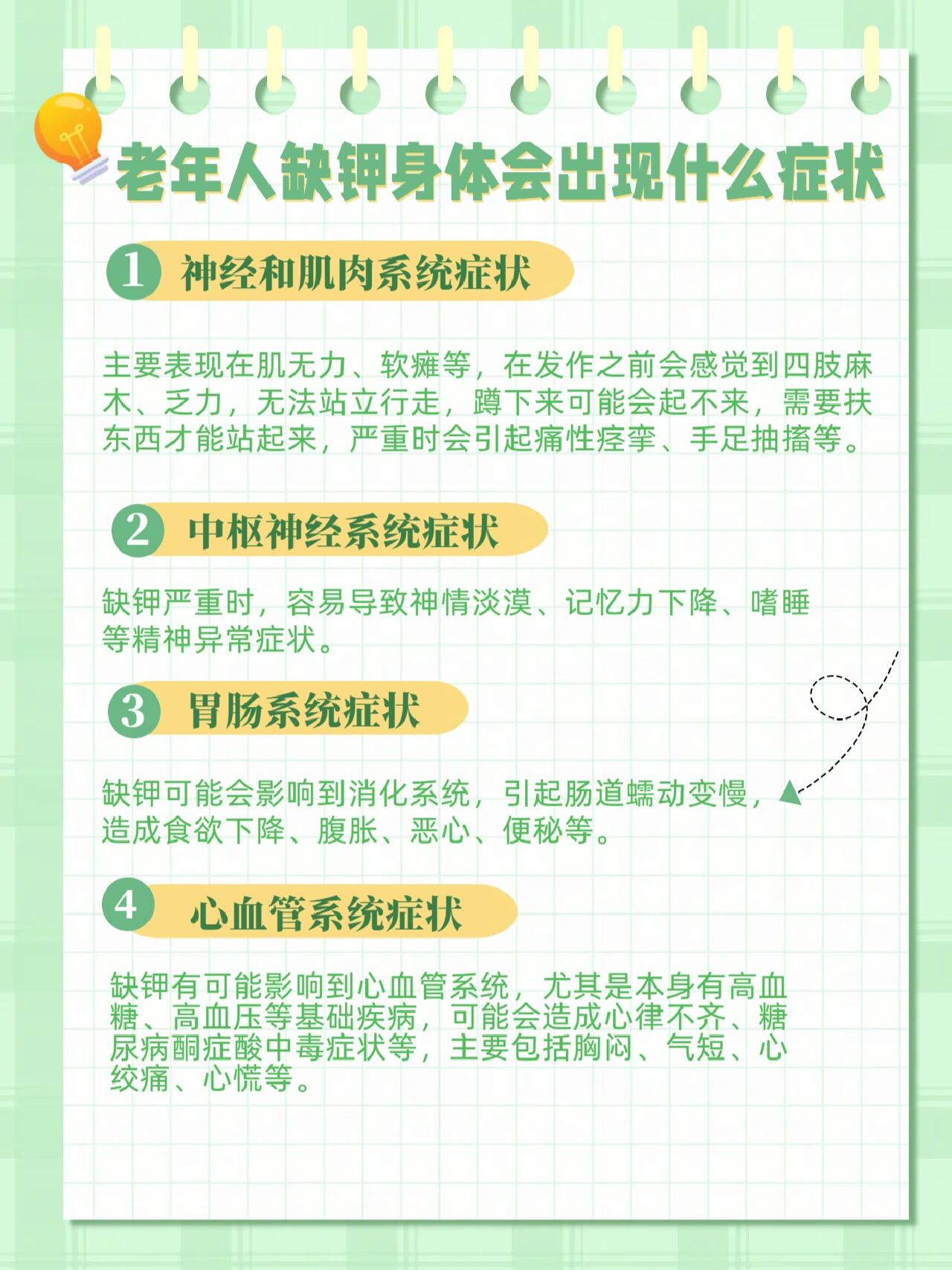 老年人缺钾身体会出现什么症状 老年人缺钾身体会出现的症状,常见的