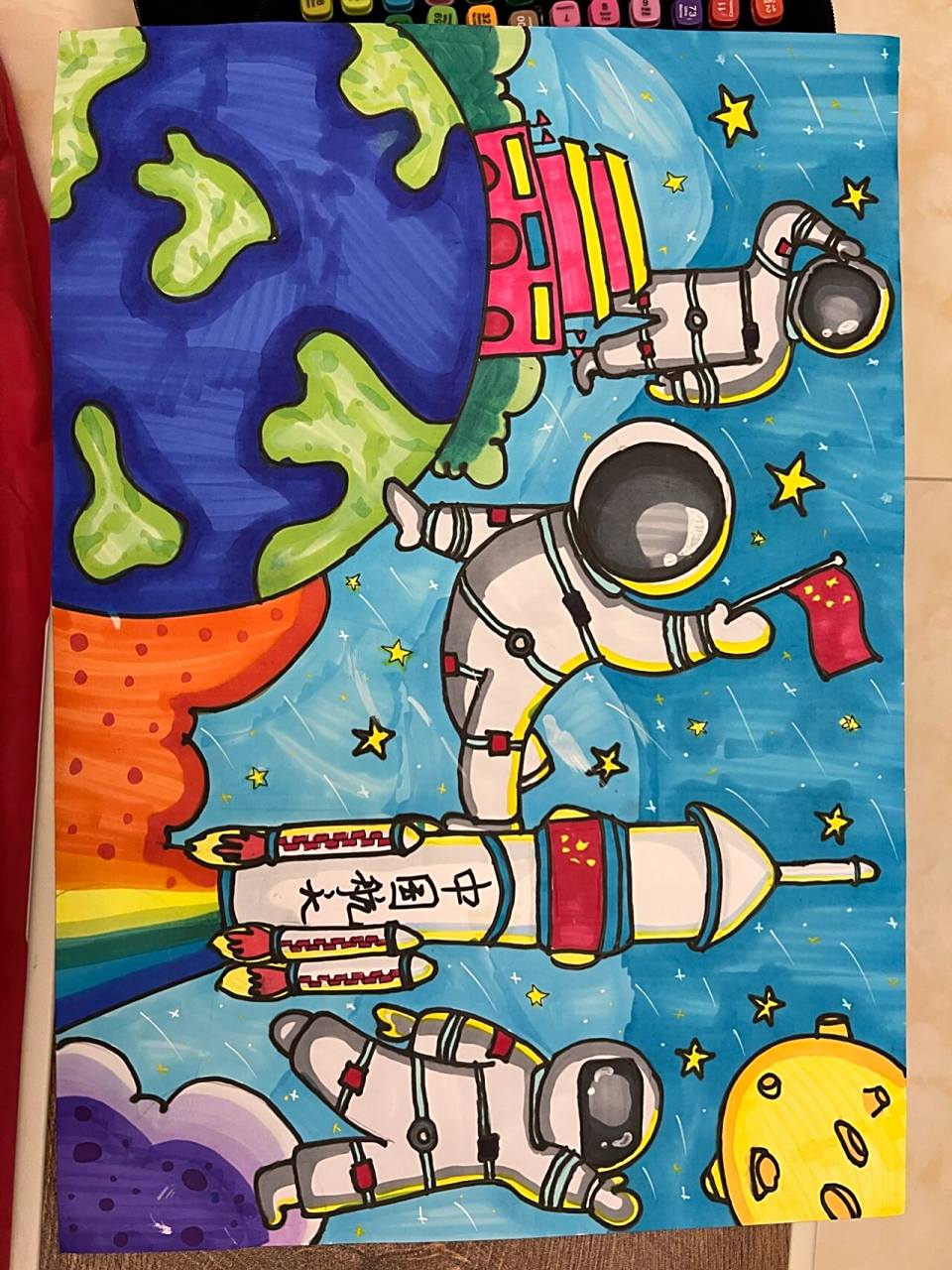 航天主题绘画     临摹96