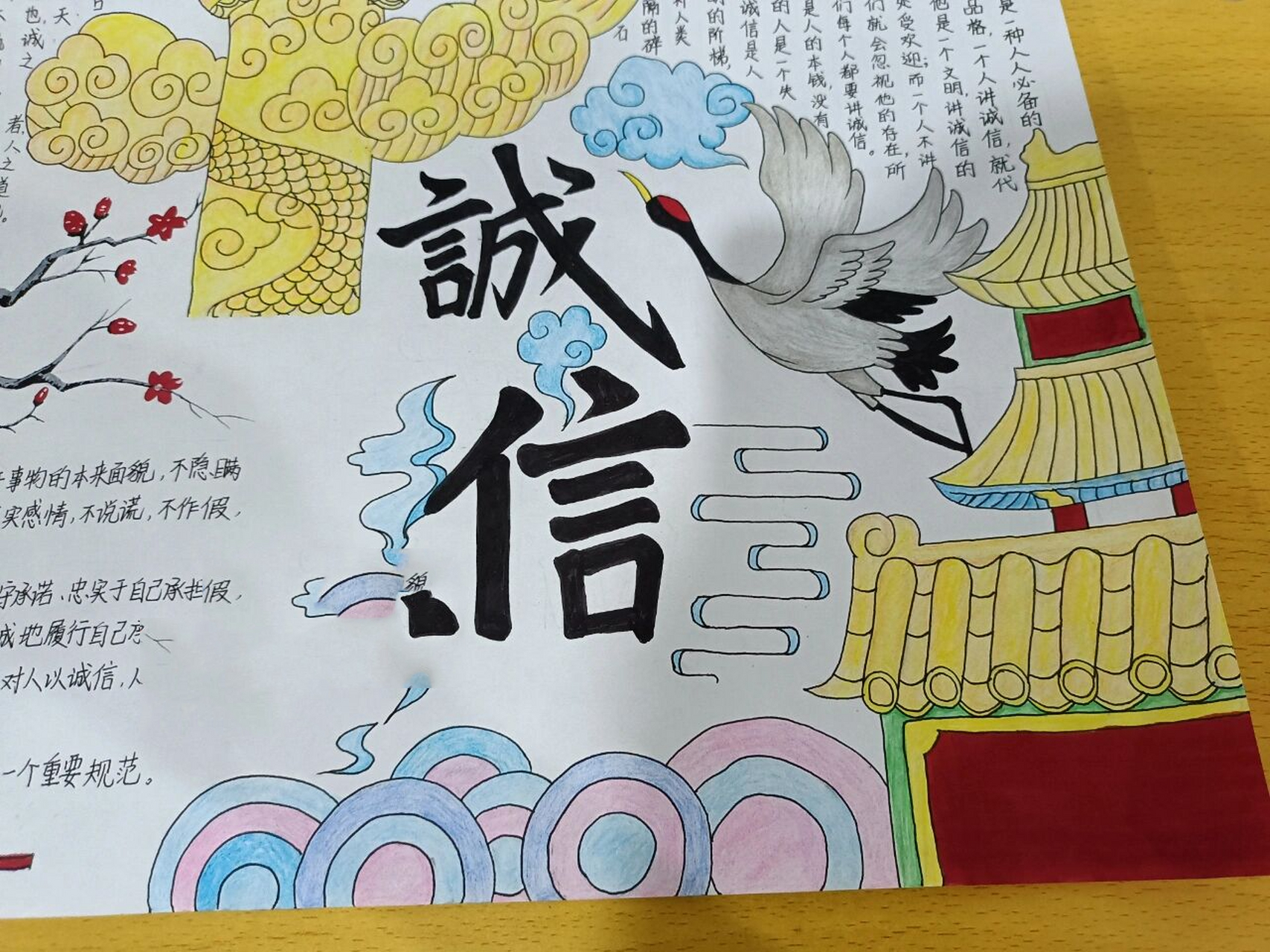 关于诚信的手抄报