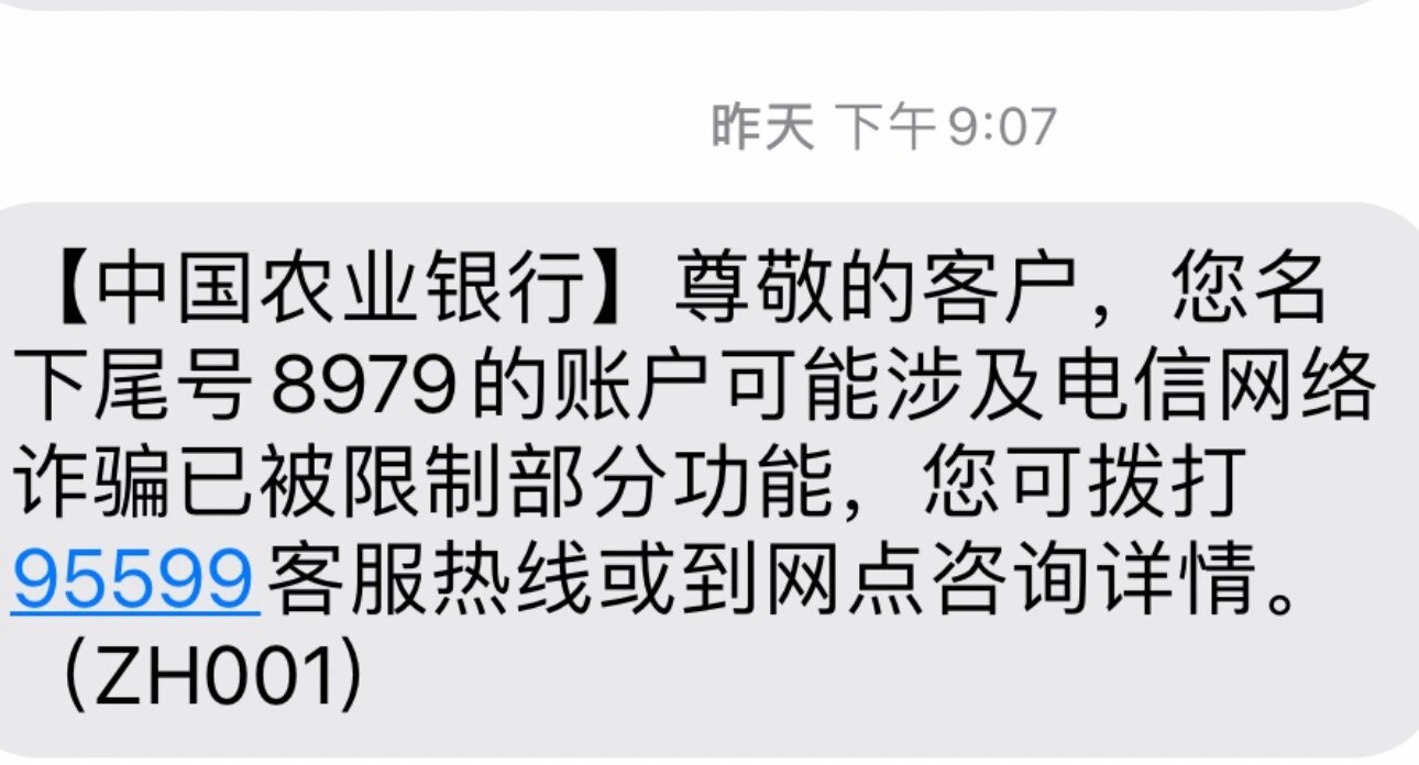 农业银行扣款短信图片图片