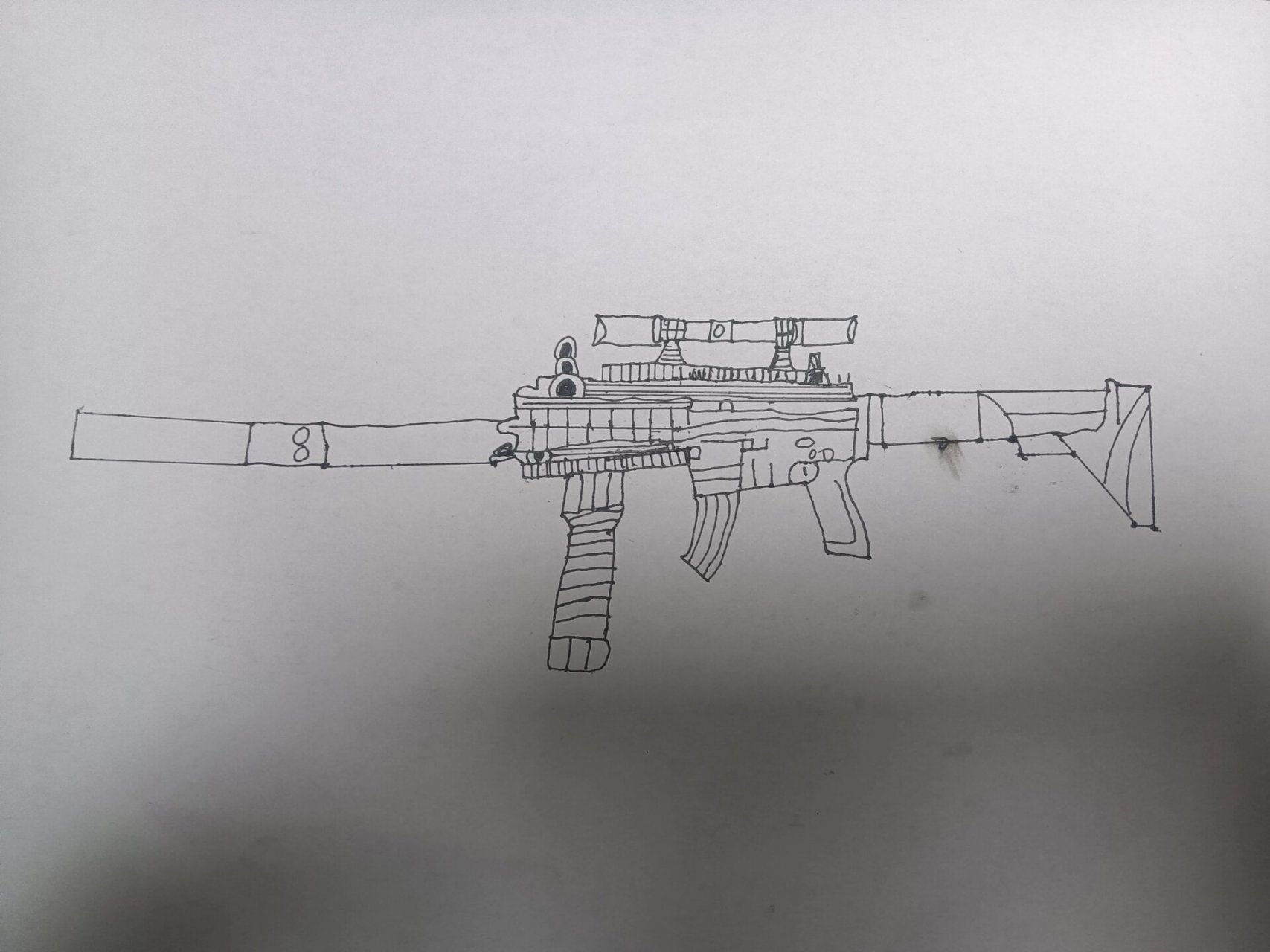 m416简笔画 终于画了m416了