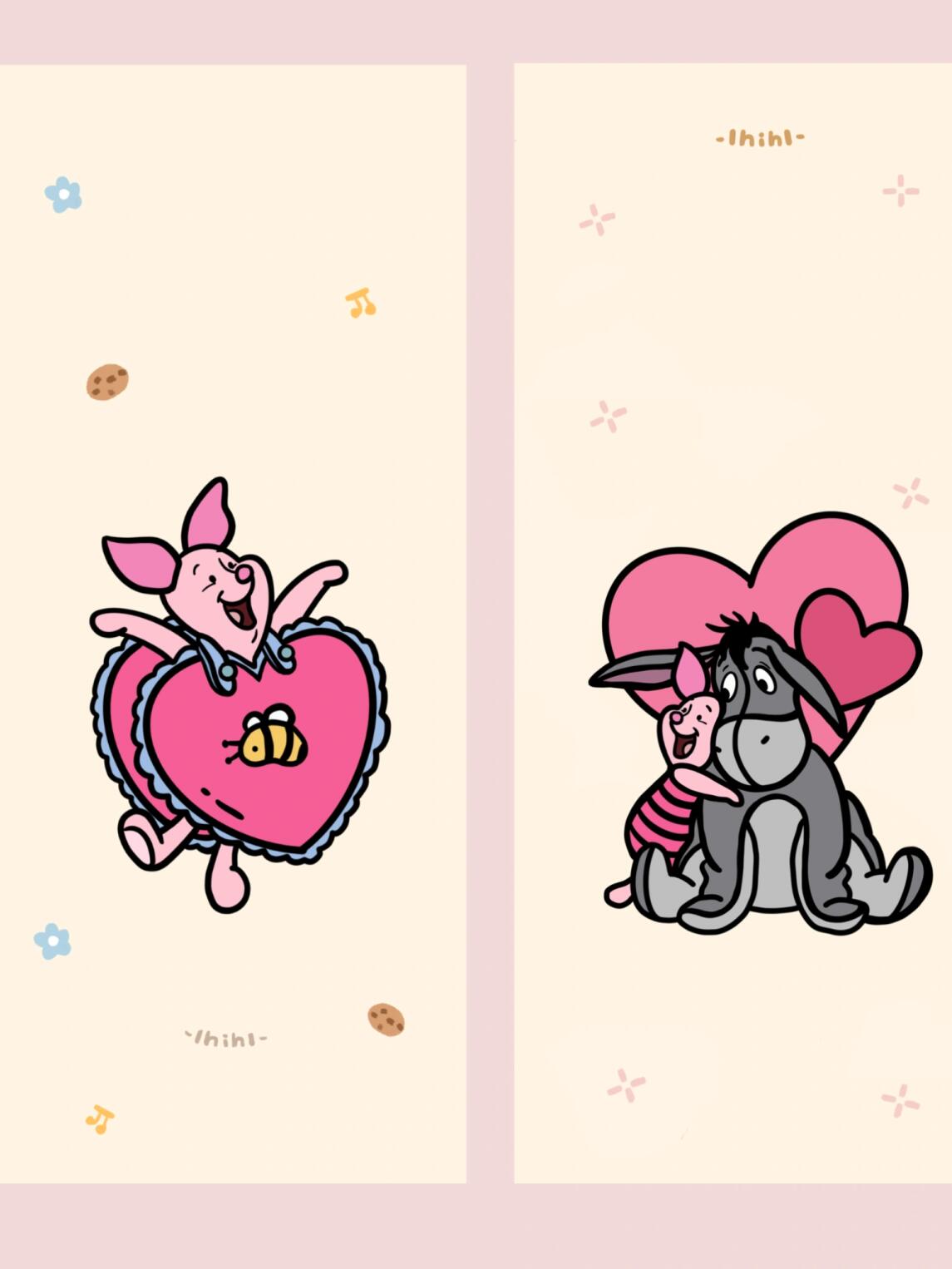 小猪屹耳可爱壁纸手绘02|百亩森林插画94