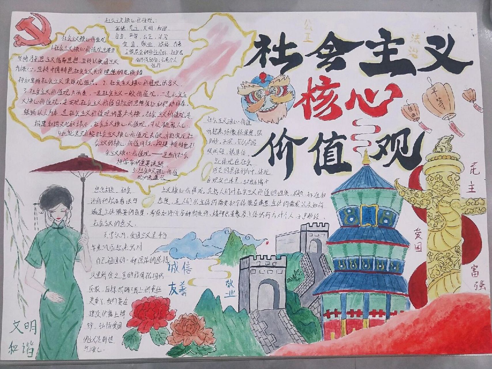 社会主义核心价值观手抄报