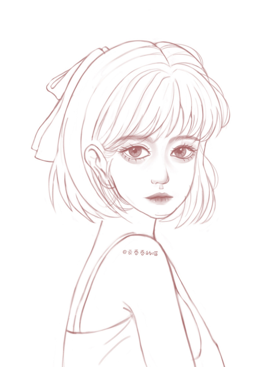 procreate丨女生头像丨七月速写03 #procreate绘画