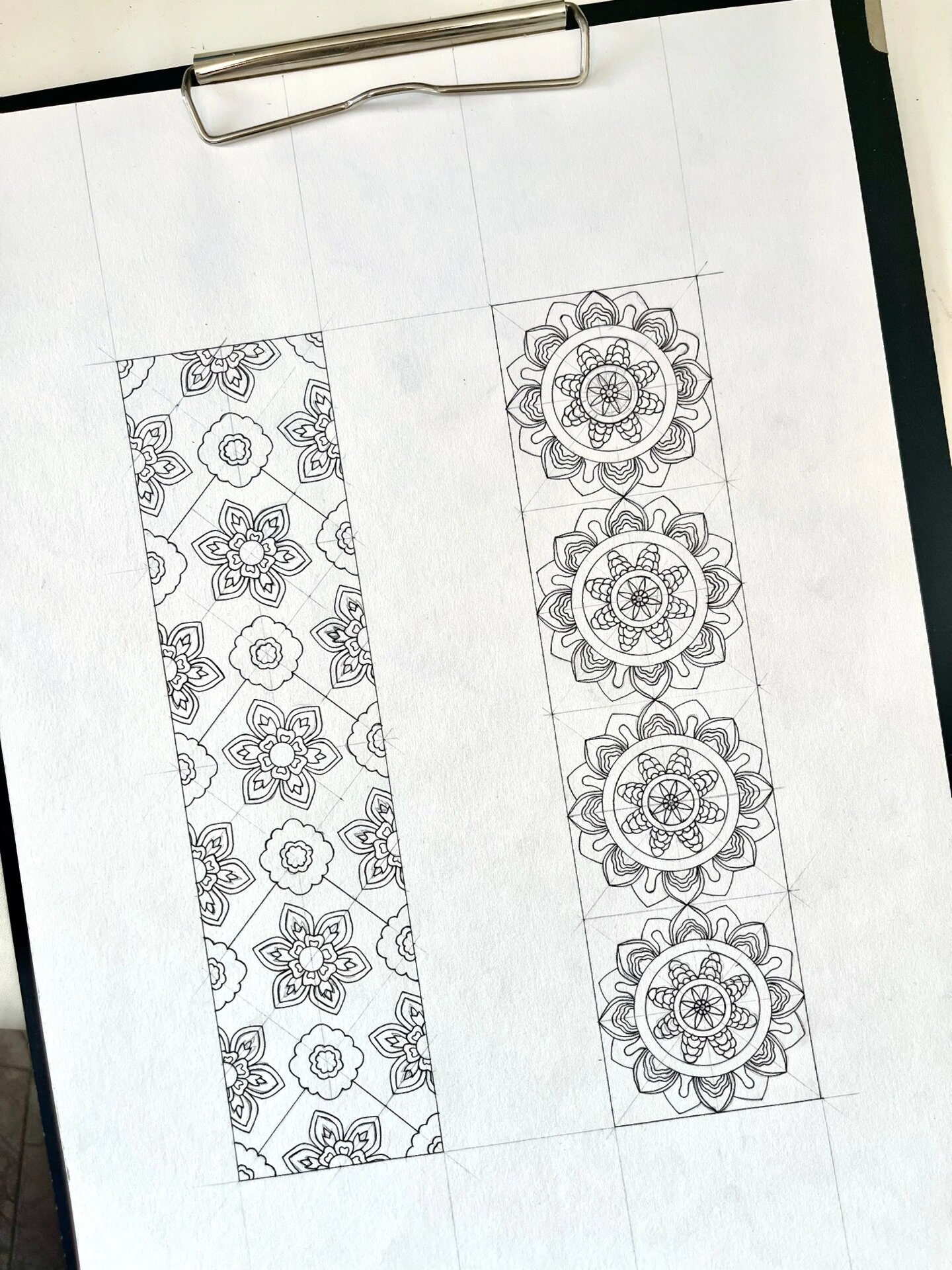 色彩图案|二方连续图案 96手绘直立式,一整二破式 二方连续图案