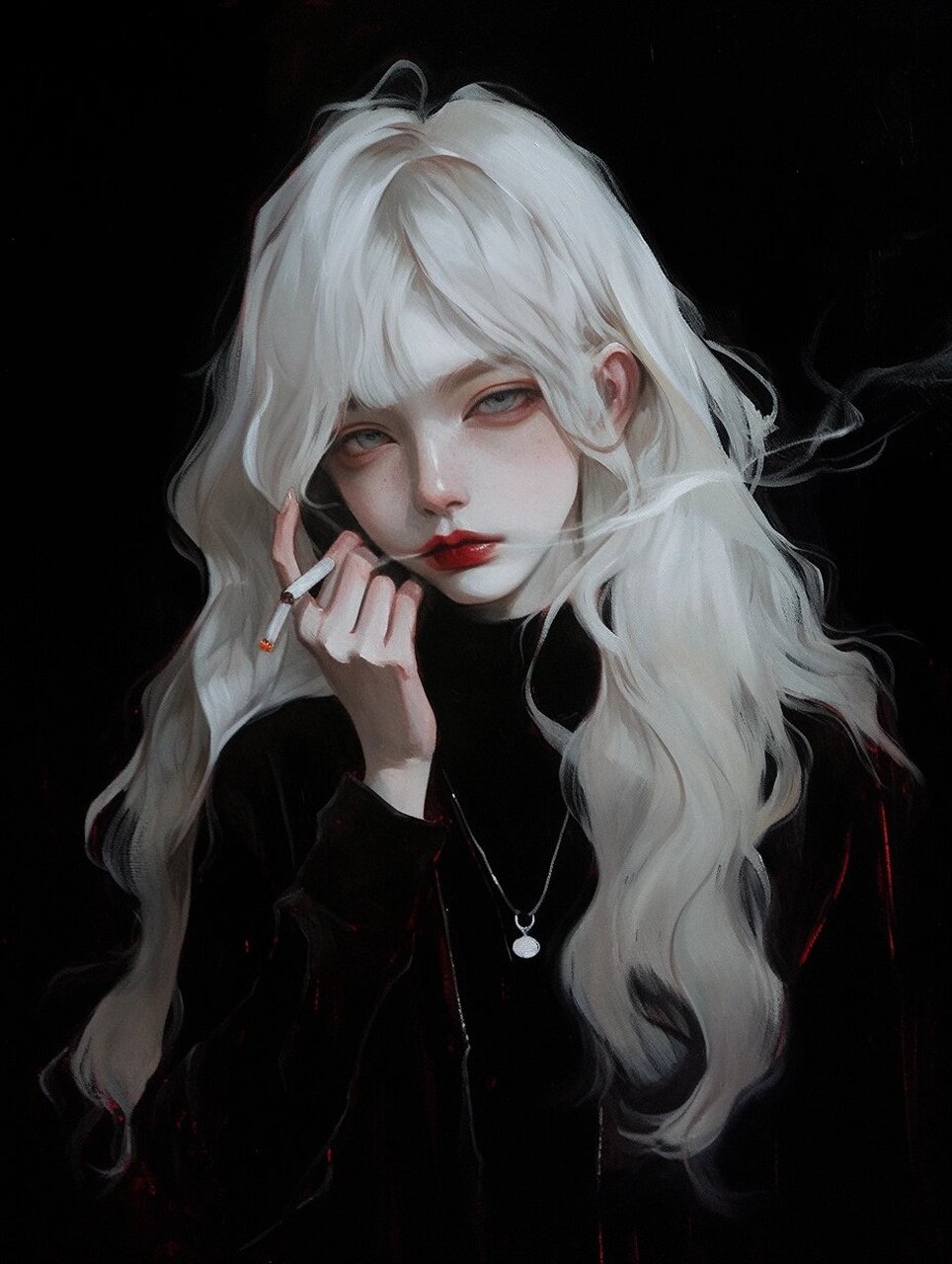 来组拽姐头像 发现大家喜欢看酷酷的白发小姐姐,那就做点拽拽的头像