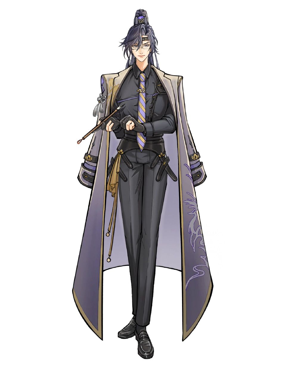 各种版本的傅融西装立绘 有眼镜,无眼镜,短发有眼镜,短发无眼镜,披发