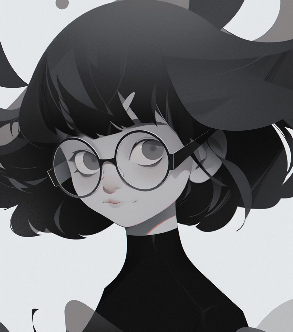 ai绘画 | 极简头像 | 灰色系