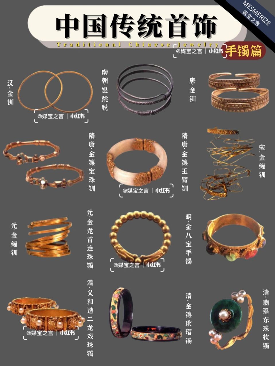中国古代首饰|手镯篇 999798这篇我们来了解一下古代的那些漂亮
