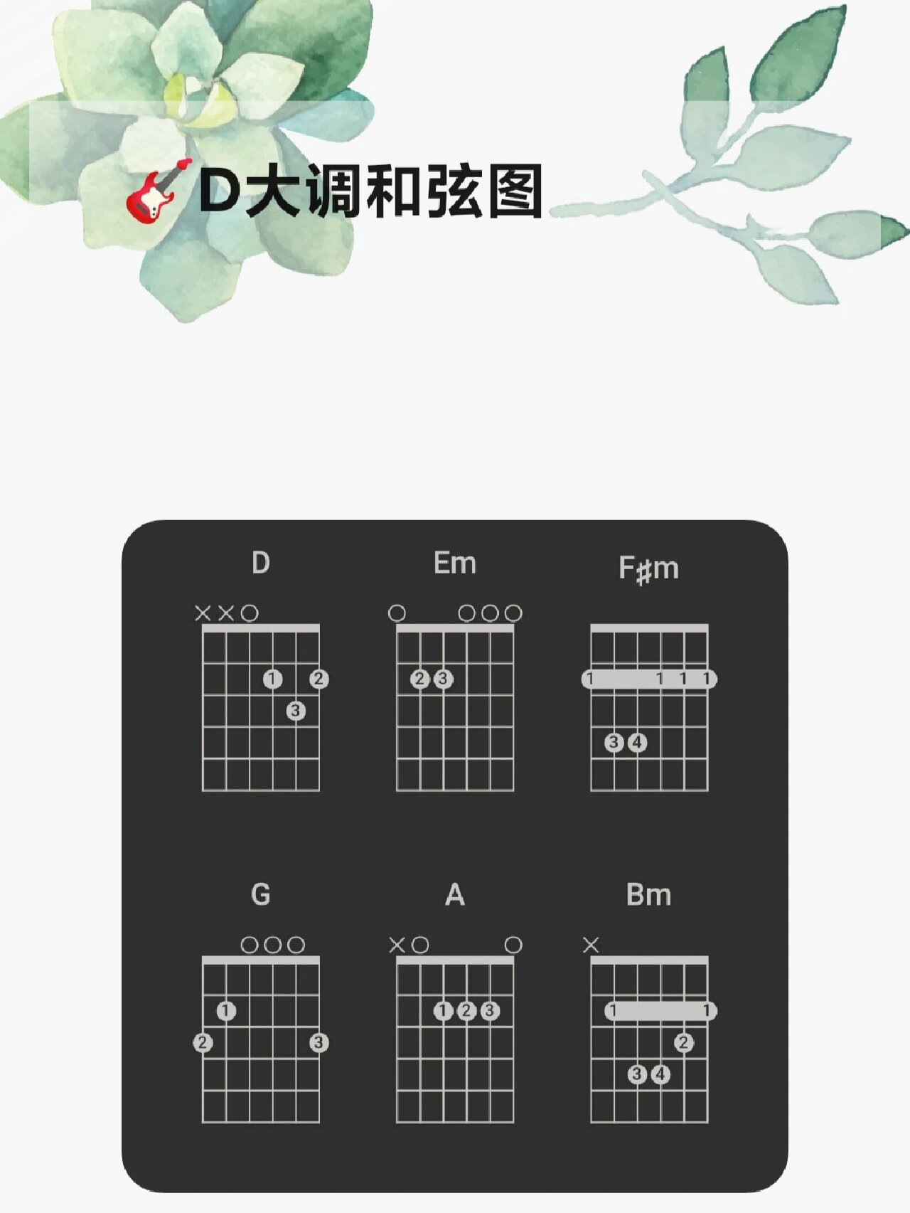 d大调和弦图及应用