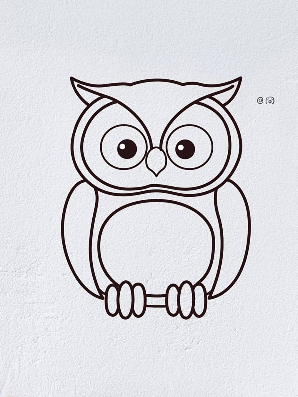 动物简笔画之可爱的猫头鹰(内附过程图)