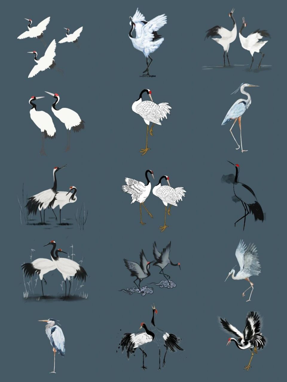 97素材库|国风仙鹤png免抠素材合集③ 7815仙风道骨,鹤也